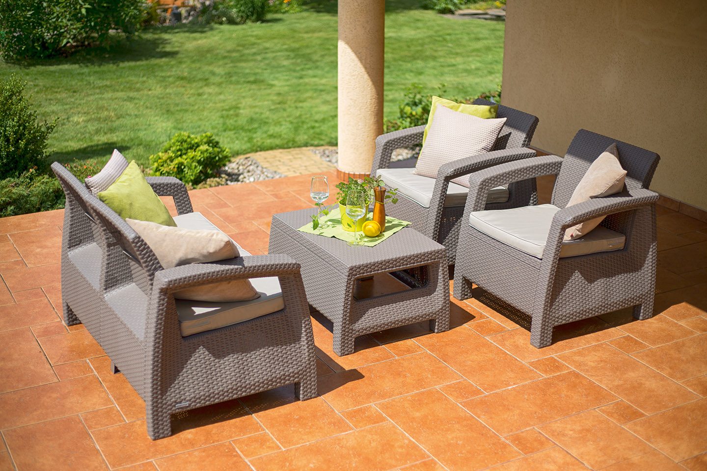 Baštenski set Corfu II Pe ratan CU 227640 Curver – Allibert
