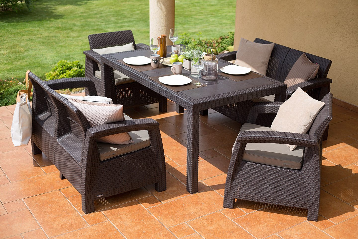 Baštenski set Corfu Fiesta Pe ratan CU 223230 - Curver