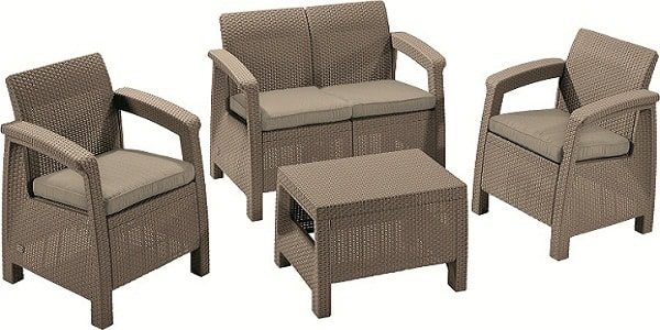Baštenski set Corfu II Pe ratan CU 227640 Curver – Allibert