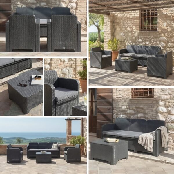 Baštenska garnitura Coco 3 – antracit